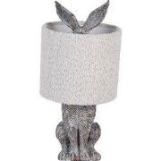 Clayre & Eef Tafellamp Konijn Ø 20x43 cm Bruin Grijs Kunststof