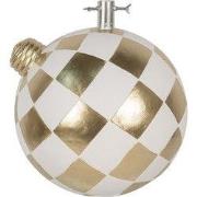 Clayre & Eef Kerstboom Standaard 42x42x44 cm Wit Goudkleurig Kunststof