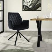 Draaibare eetkamerstoel met rugleuning en armleuningen Zwart Keukensto...