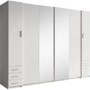 Meubella - Kledingkast Stoke 2 - Wit - 270 cm - Met spiegel