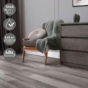 Set van 3 Deluxe PVC klevende vinylvloeren voor 2,23 m² grenen grijs 2...