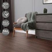 Set van 4 luxe PVC klevende vinylvloeren voor 2,23 m² roodbruin moer 2...