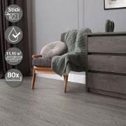 5x Deluxe PVC klevende vinyl vloerbedekking voor 2,3 m² eik grijs 2 mm...