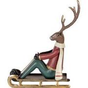 Clayre & Eef Decoratie Beeld Hert 27x10x31 cm Bruin Metaal