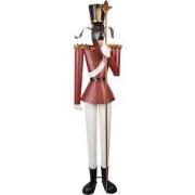 Clayre & Eef Kerstdecoratie Beeld Notenkraker 50x41x189 cm Rood Metaal