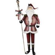 Clayre & Eef Kerstdecoratie Beeld Kerstman 82x36x205 cm Rood Metaal