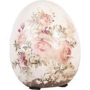 Clayre & Eef Decoratie Ei Ø 7x9 cm Beige Keramiek