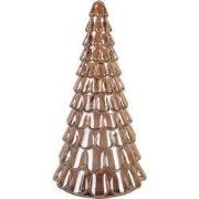Clayre & Eef Kerstdecoratie Beeld Kerstboom Ø 20x40 cm Bruin Glas