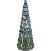 Clayre & Eef Kerstdecoratie Beeld Kerstboom Ø 12x33 cm Blauw Glas