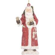 Clayre & Eef Kersthanger Kerstman 5x3x11 cm Rood Kunststof