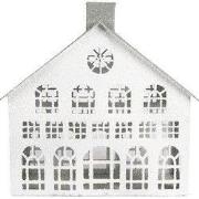 Clayre & Eef Decoratie Beeld Huis 34x16x34 cm Wit Metaal