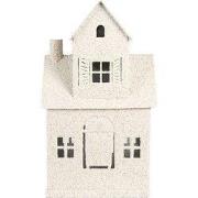 Clayre & Eef Decoratie Beeld Huis 18x14x31 cm Beige Metaal