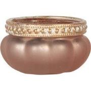 Clayre & Eef Waxinelichthouder Ø 6x4 cm Roze Glas