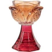 Clayre & Eef Waxinelichthouder Ø 7x10 cm Oranje Glas