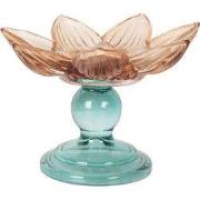 Clayre & Eef Waxinelichthouder Ø 14x10 cm Oranje Glas