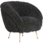 Light&living Stoel 79x77x77 cm ORVION furry zwart+brons