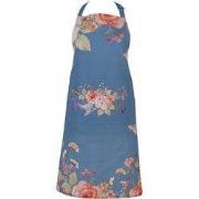 Clayre & Eef Keukenschort 70x85 cm Blauw Katoen Bloemen