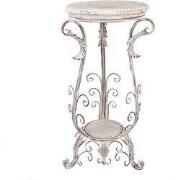 Clayre & Eef Plantentafel 40x40x75 cm Wit Bruin Metaal