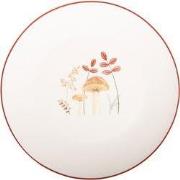 Clayre & Eef Ontbijtbord Ø 20 cm Beige Porselein Paddenstoelen