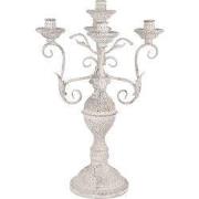 Clayre & Eef Kandelaar Ø 29x58 cm Wit Metaal