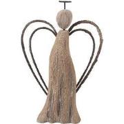Clayre & Eef Decoratie Beeld Engel 12x3x18 cm Bruin Hout