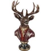Clayre & Eef Decoratie Beeld Hert 30x22x57 cm Bruin Kunststof