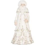 Clayre & Eef Kerstdecoratie Beeld Kerstman 13x10x25 cm Wit Kunststof