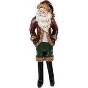 Clayre & Eef Kerstdecoratie Beeld Kerstman 13x7x39 cm Rood Kunststof