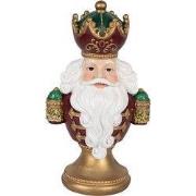 Clayre & Eef Kerstdecoratie Beeld Kerstman 15x10x26 cm Rood Kunststof