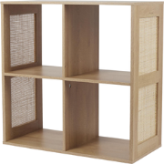 MISOU Bali Wandkast - Open - Vakkenkast - met 4 Vakken - Kast - Rotan ...