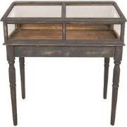 Clayre & Eef Vitrinekast 80x46x85 cm Grijs Hout