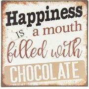 Clayre & Eef Tekstbord 25x25 cm Wit Beige IJzer