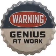 Clayre & Eef Tekstbord Ø 13 cm Beige Grijs IJzer