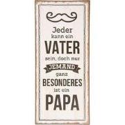 Clayre & Eef Tekstbord 13x30 cm Wit Zwart Metaal