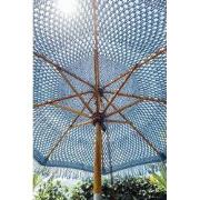 Handgeknoopte parasol blauw