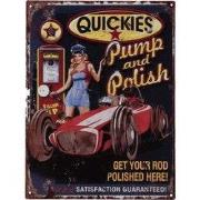 Clayre & Eef Tekstbord 25x33 cm Zwart IJzer Auto