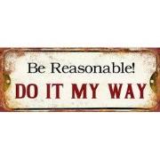 Clayre & Eef Tekstbord 50x20 cm Wit Rood Metaal