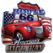 Clayre & Eef Tekstbord 58x60 cm Rood IJzer Auto