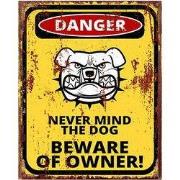 Clayre & Eef Tekstbord 20x25 cm Geel IJzer Hond
