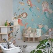 Meermin meisjes - Kinderbehang - 194,8 cm x 280 cm - Walloha