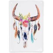Clayre & Eef Wanddecoratie 20x30 cm Wit Bruin Metaal