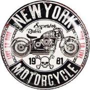 Clayre & Eef Tekstbord Ø 35 cm Zwart IJzer Motor