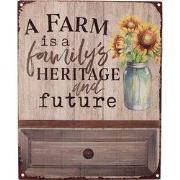 Clayre & Eef Tekstbord 20x25 cm Bruin IJzer Bloemen