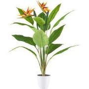 Kopu® Kunstplant Strelitzia 80cm pot wit/groen - Paradijsvogelplant