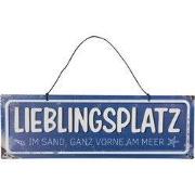 Clayre & Eef Tekstbord 30x10 cm Blauw Metaal