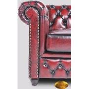 Chesterfield Bank Original Leer | 1 + 2 zits | Antiek Rood | 12 jaar g...