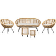MARATEA/ CESENATICO - Banken set met salontafel - Lichtbeige - Rotan