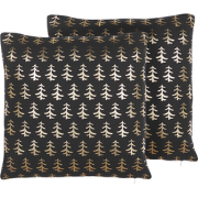 LEROY  - Sierkussen set van 2 - Zwart - 45 x 45 cm - Katoen