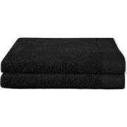 Seahorse Pure - Badhanddoek - 60x110cm - Zwart - 2 stuks