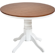 AKRON - Ronde eettafel - Donkerbruin - 100 cm - Essenhoutfineer